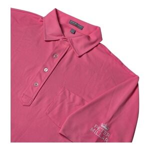 Peter Millar Summer Comfort Golf Polo Shirt Men's L Pink Performance Preppy